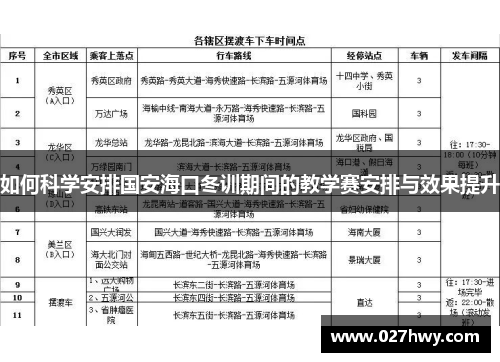 如何科学安排国安海口冬训期间的教学赛安排与效果提升